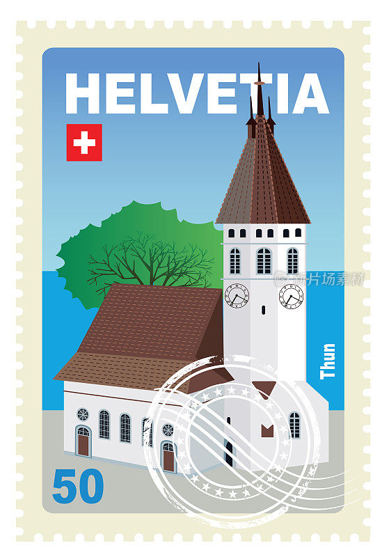 Helvetia Stamp，图恩教堂